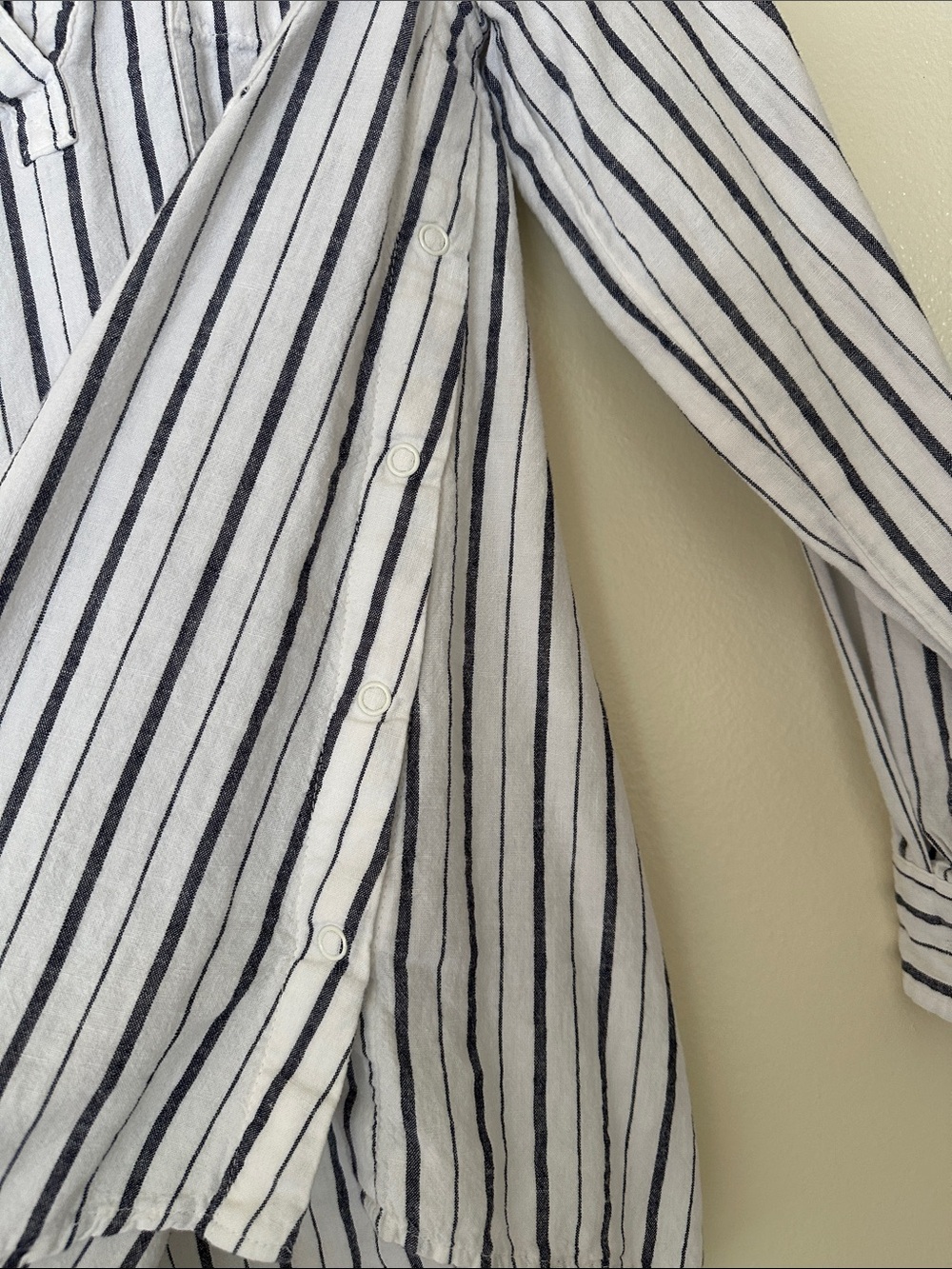 Ingrid & Isabel Maternity White Shirt with Black Stripes - Picture 3 of 5